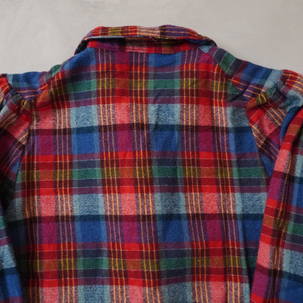 Vintage Marc D'Alcy Wool Plaid Shirt 10 Womens Medium Multi Color Button Up - Picture 4 of 8